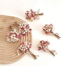 1-3-6 Ramos de flores de hortensias artificiales de color rosa en polvo, adecuadas para decoración de bodas y eventos, estilo clásico para todo el año, perfectas para temas nupciales, Navidad, Acción de Gracias, regalos de propuesta de boda - Rosa 6 piezas - Ver 6