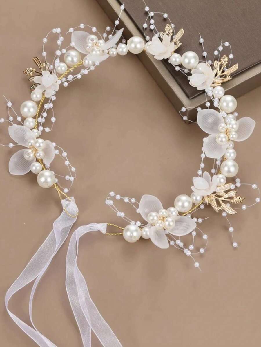 公主花卉髮箍，女性粉色花冠頭飾，生日派對、表演、主持、配件、婚禮髮飾、新娘髮飾