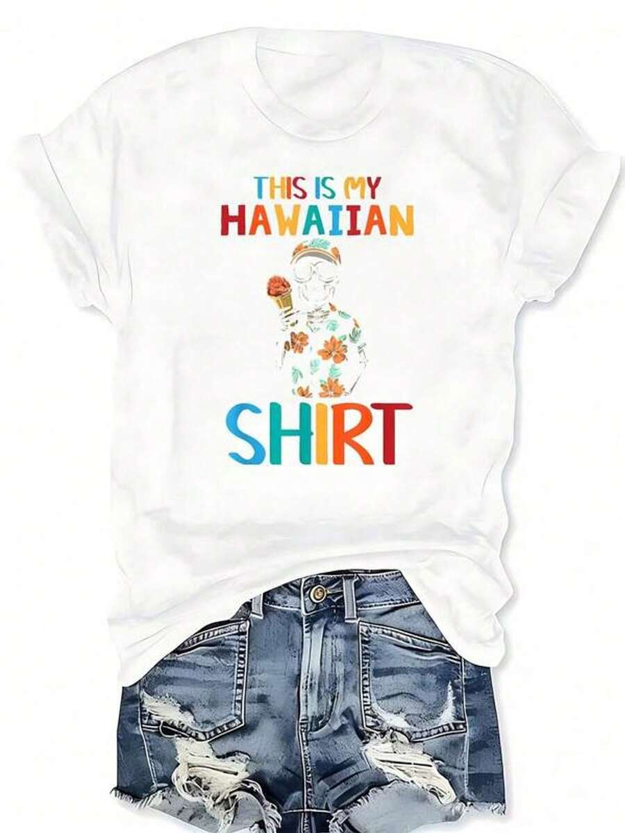 Camiseta de cuello redondo con estampado gráfico de loro gris africano, loro gris, pájaro tropical, camiseta de manga corta casual parrimavera y verano, ropa de mujer talla grande