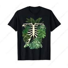 Playeras de hombre ropa de hombre camiseta jardineria estampado planta esqueleto hoja monstera nacional envio - Negro - Ver 1