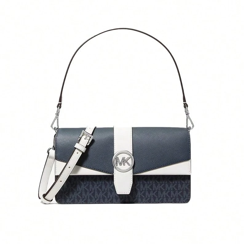 Michael Kors Greenwich 印花女款單肩包、斜挎包與手提包 35F5SGRL6B ADMIRL MULTI - 藍色配白色35F5SGRL6B ADMIRL MULTI - 查看 1