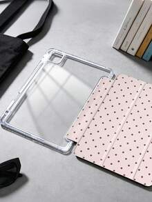 1 chiếc ốp lưng máy tính bảng gấp ba trong suốt bằng acrylic họa tiết chấm bi, tương thích với iPad thế hệ thứ 10/11/10.2/10.5/Air4/Air5/10.9/Pro 11/Air 11 inch (M2)-2024/Pro 11 inch (M4)-2024/ Air 11 inch (M3) 2025/ (A16) 11 inch thế hệ thứ 11 2025 Mini6/Mini7/Air1/Air2/9.7, tích hợp khe cắm bút cảm ứng, mặt lưng acrylic trong suốt cao cấp chống cong vênh, chống trầy xước, chống rơi vỡ, chân đế gấp ba có thể điều chỉnh, nam châm/tự động ngủ & thức, ốp bảo vệ máy tính bảng kiểu dáng tối giản/vui tươi/thường ngày/tươi mới, không bao gồm bút cảm ứng, một số mẫu có khung viền. - Hồng - Xem 7