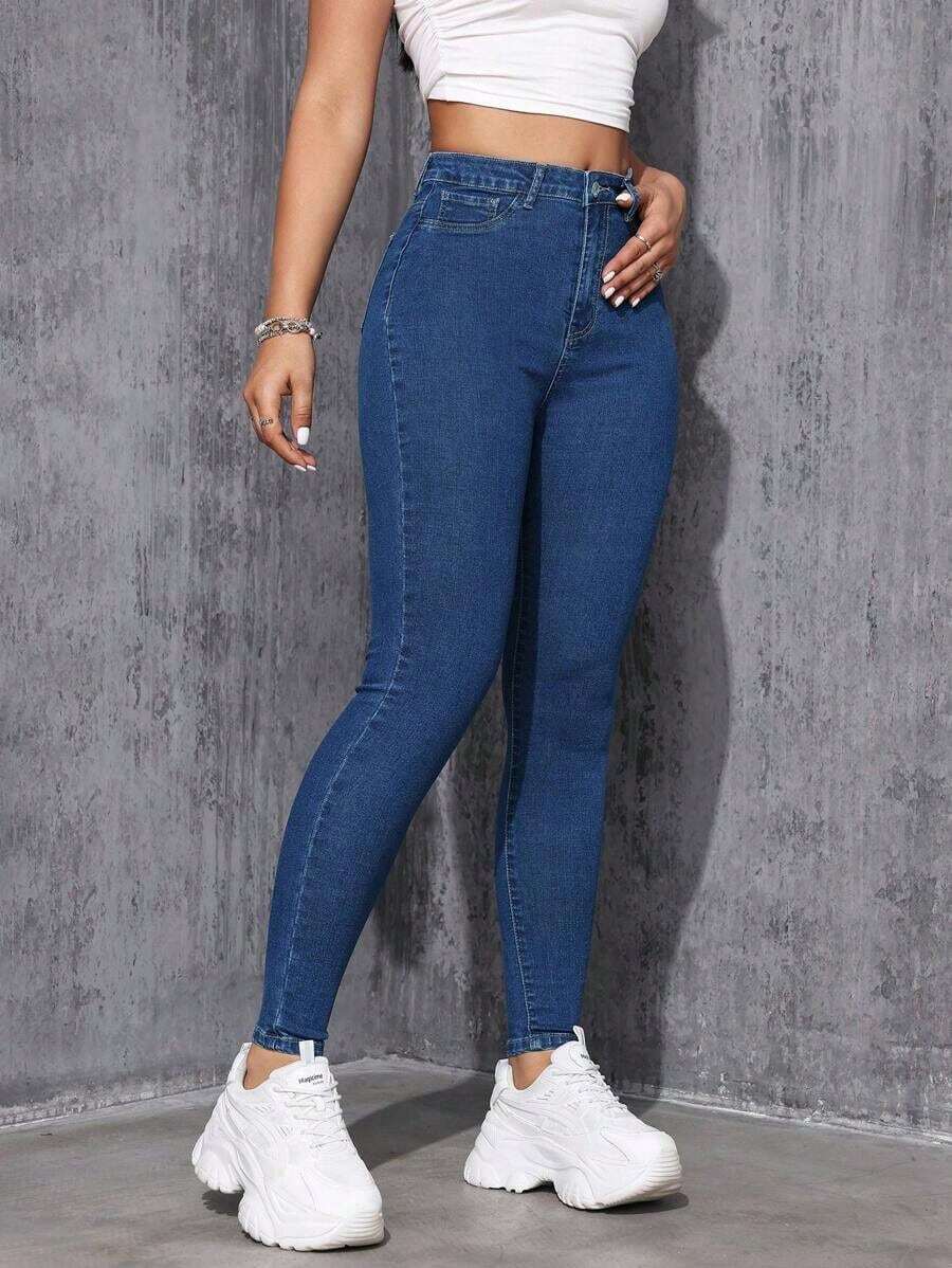 ICON Jeans pitillo sólidos - Azul lavado medio - Ver 1