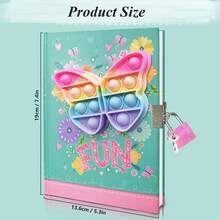 1pc Hardcover Notebook, 3D Stereo Decor Design, Lined Inner Page Private Diary, Small Notepad For Writing & Drawing, Daily School Subject Notebook - Butterfly - View 2