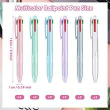 12 Pieces Multicolor Ballpoint Pen 0.5 Mm 4 Colored Retractable Fine Point Ballpoint Pen For Classroom Office Stationery Party Favors Gift Supplies - Nhiều màu - Xem 3