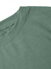 Camiseta gráfica COFFEE CLUB, camiseta casual de manga corta con cuello redondo para mujer, adecuada para verano, vacaciones, playa rosa. - Vert - Ver 4