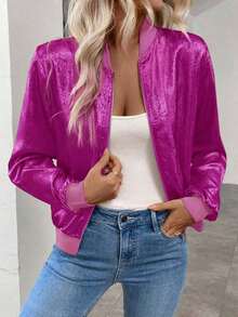 Chaqueta gris con mangas largas y lentejuelas Keke Bloomly, ligera, Chaquetas de punto para mujer, Chaquetas de punto ligeras para mujer, Atuendos de campo para mujer, Ropa vintage para mujer, Ropa de primavera para festivales y vacaciones - Rosa Fucsia - Ver 5