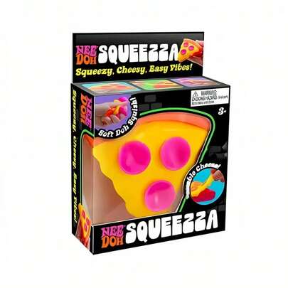 NeeDoh 1pc Pizza Squeeze Stress Relief Toy, Soft Stretchable Doodle Pressure Relieving Toy, Cute Pizza Shaped Sensory Toy, Helps Relieve Anxiety And ADHD, Promotes Sleep, Suitable For Office Desk, Classroom Rewards, Birthday Gifts, Party Favors, Back To School/Graduation Prizes