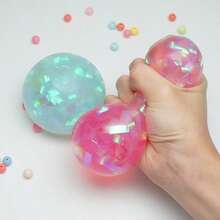 1pc Holographic Glitter Squishy Ball, Cute Stress Relief Fidget Toy - Multicolor - View 5