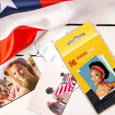 Kodak Giấy in ảnh độ phân giải cao, mặt sau tự dính, giấy in ảnh tức thời tiện dụng, giấy in ảnh Printomatic kích thước 2*3 inch.