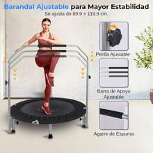 Trampolín Portátil y Plegable SereneLife - Rebotador de 36 para Uso Doméstico, Ejercicio Corporal y Fitness - Versión Actualizada - SLSPT365 MUVR - Azul de 36 pulgadas - Ver 11