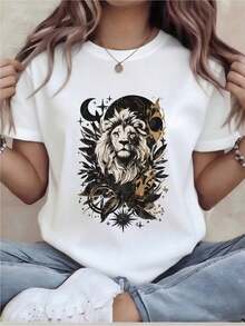 SummerTalllus - Talllus - Camiseta Oversized - Camiseta Gráfica Juguetonara Mujer - Top Relado de Manga Corta y Cuello Redondo, Lavable a Máquinara Comodidad Todo el Año, Para Usar a Diario; - Blanco - Ver 2