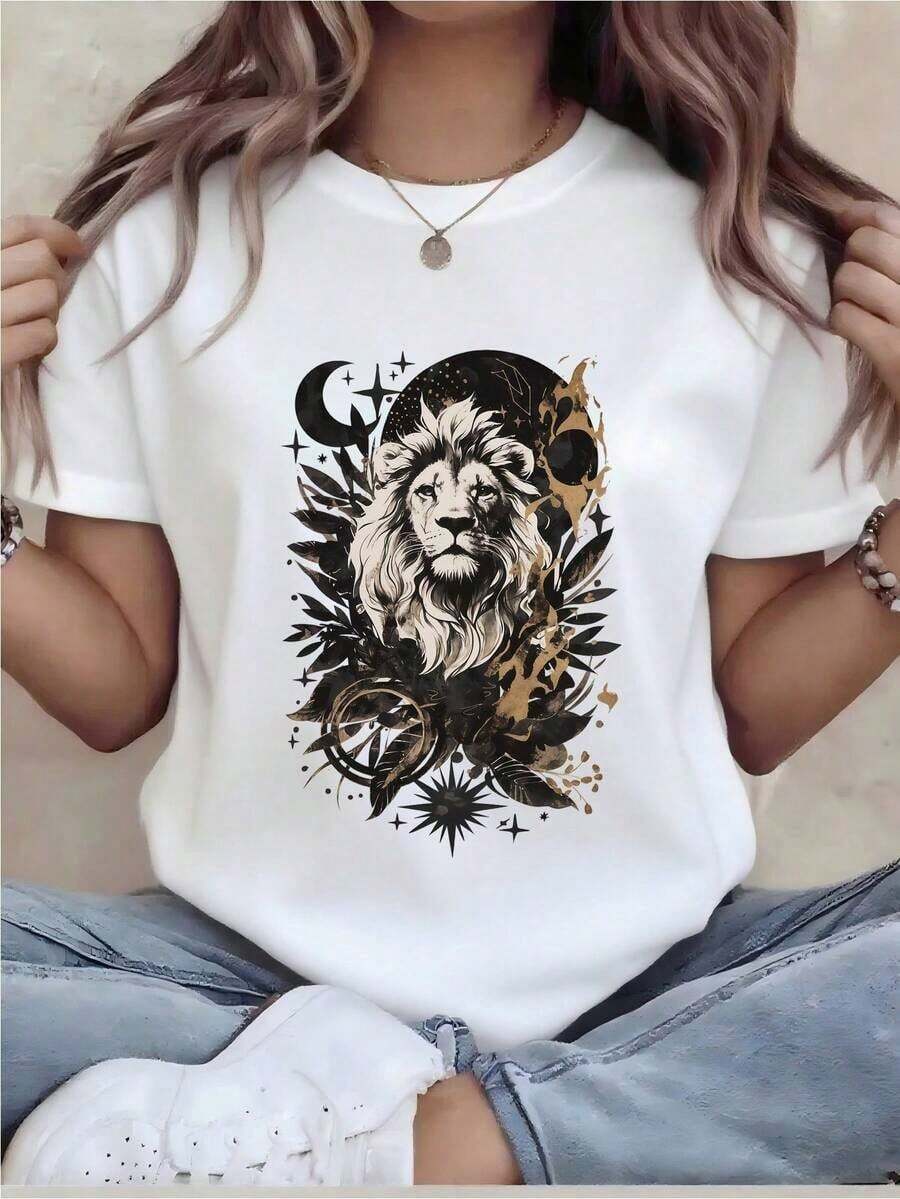 SummerTalllus - Talllus - Camiseta Oversized - Camiseta Gráfica Juguetonara Mujer - Top Relado de Manga Corta y Cuello Redondo, Lavable a Máquinara Comodidad Todo el Año, Para Usar a Diario;