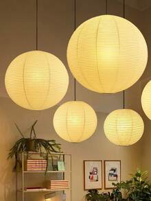 30/40/50cm Paper Lantern Hanging Lamps Shade Round Foldable Spherical Paper Lampshade For Cafe Dining Room Party Wedding Home Decoration Japanese Lantern For Festive Lighting - Round - View 1