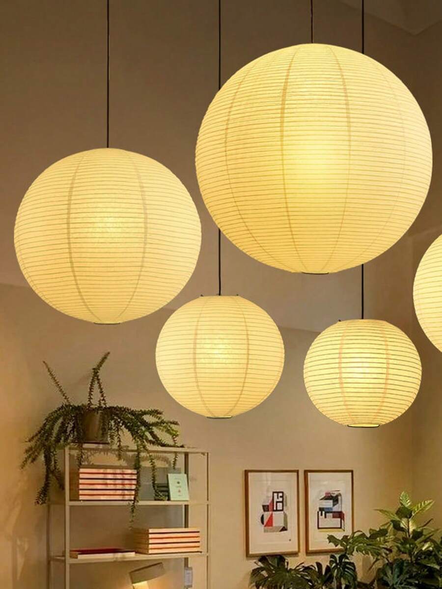 30/40/50cm Paper Lantern Hanging Lamps Shade Round Foldable Spherical Paper Lampshade For Cafe Dining Room Party Wedding Home Decoration Japanese Lantern For Festive Lighting - Round - View 1