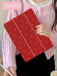 Ayotu 红色波点图案平板电脑保护套,兼容 iPad Air 8 (M4) 2026 (11 英寸)、Air 8 (M4) 2026 (11 英寸)、10.2 英寸 2021/2020 款第九/八代、Galaxy Tab A8 10.5 英寸 2022 款(带笔槽)、Kindle Paperwhite 第十二代 2024 款,支持自动睡眠/唤醒功能,时尚保护套 - 彩色 - 查看 4