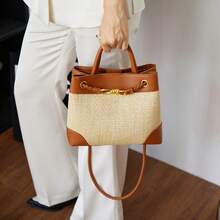 BV Bottega Small Andiamo Bolso de mujer tejido a mano de cuero genuinoBolsodebolso de manotipocuboconpatróntejidoparamujer,bolsodemarca,elegantebolsodemanoparaseñorabolsaderegaloexquisita,bolsodebolso de manodelujoparamujer,bolsocruzadodemodaparamujer,adecuadoparachicas,estudiantesnivel universitariodamasdeoficina,madresdemedianaedadparausodiario,comprasoficina,clase,reuniones,citas,actividadesalairelibretambiénunregaloidealparaBolso bandolera nuevo para mujer, bolso de paja tejido, bolso de hombro de gran capacidad de moda coreana, bolso de playa de alta gama. - Tejido de paja blanca - Ver 5