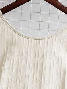 Vestido casual mini de mujer con tirantes de amarre, espalda descubierta, sin mangas, corte evasé y dobladillo con volantes - Albaricoque - Ver 3