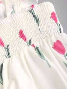 Blusa de mujer con cuello cuadrado, mangas de campana y ajustada, de estilo retro francés ligero, en estilo casual para vacaciones de verano - Albaricoque - Ver 5