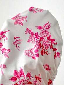 Vestido con estampado floral, volantes y bajo sexy para mujer - Rosa - Ver 7
