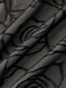 Vestido de malla elástica de punto para mujeres con decoración floral, volantes sin mangas en color lila - Negro 2 - Ver 4