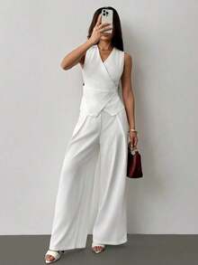 Trajes de mujer, elegantes para ir al trabajo en otoño/invierno - Blanco - Ver 7