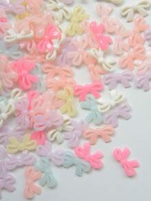 10/30/50pcs/Set Jelly Color Bow Decor Accessories, Multi-Color Bow Decor Pieces With Holes, Handmade Beads, DIY Craft Supplies - Jelly Color - View 1