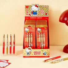 SANRIO 6 cây bút bi Hello Kitty mèo 0.5mm màu đen, ngoại hình chất lượng cao, 3 cái giá đỡ bút, đồ dùng viết - Nhiều kiểu dáng - Xem 4