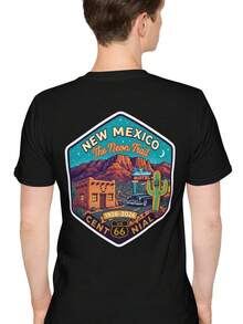 Camiseta Centenaria de la Ruta 66 de Nuevo México |   Camiseta con Gráfico de Neon Trail Cadillac Ranch - Negro - Ver 6