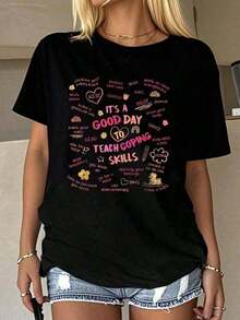 Camisa de manga cortaMentalSaludEsABuenoDíaAEnseñarAfrontarHabilidadesCamisetaGráficoCamisetasMujeresVeranoTopsRedondoCuelloTCamisa100% AlgodónMujeresRopaSe ajustaParaMujeresOtoñoMujeresRopaTopsParaMujeresNegroTCamisa HolgadaYCómodo y SuaveDescansoEspectáculoCamisa de inviernoRopaParaCamisa de mujerCasual 100%Algodón 100%Algodón - Negro - Ver 6