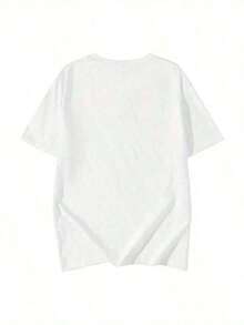 Limited Edition Women's Fashion 1 Piece Oversized Crew Neck T-Shirt, Y2K Style - Casual Summer Blouse, Short Sleeve, Y2K Letter Print, Loose Fit - Blouse For Spring, Summer, And Autumn, Versatile Casual Outfit (No Padding). New Loose And Versatile Blouse, Lightweight Cotton - White - View 4