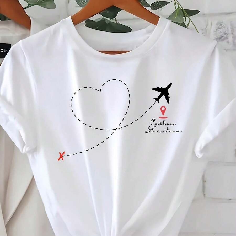 Women's T-Shirt With Minimalist Bear Design And Text - 白色 - 查看 1