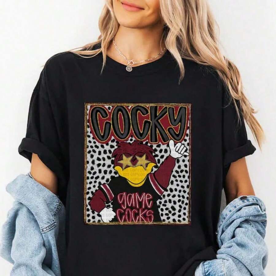 KY South Carolina Football Mascot T-Shirt, Funky Gameks KY Shirt 2220G Men's AL1Godn Foundation, 220g Of Pure Comfort. Created For Every Human Being, Whether Woman Or Man. Consistent Fabric Of Optimal Quality, Prepared For Any Size, Soft To The Touch But Designed To Hold Up. Breathable Outerwear For Women, Autumn Sets, Vacation Outfits, New Year's Costumes For Her. - 黑色 - 查看 1