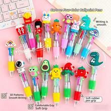 5/8/10 Peças Conjunto de Canetas Esferográficas Multicoloridas Cartoon, Canetas Esferográficas Fofas e Divertidas com Padrões de Frutas, Lanches, Vegetais, Estilos Aleatórios, Adequadas para Uso Diário, Recompensas em Sala de Aula, Lembrancinhas de Festa, Presentes de Aniversário, Presentes de Formatura - Multicolorido - Visão 2