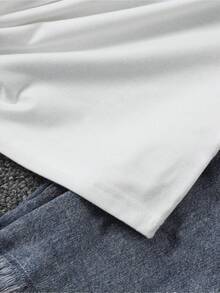 Casual And Women's T-Shirt, Adorned With An Italian Wine Glass Motif And The Letters 'CIN CIN', Soft To The Touch. | Round Neck | Short Sleeves | 100% Soft | All-Season Top | Fashionable | Quick-Drying | Shirt | - White - View 5