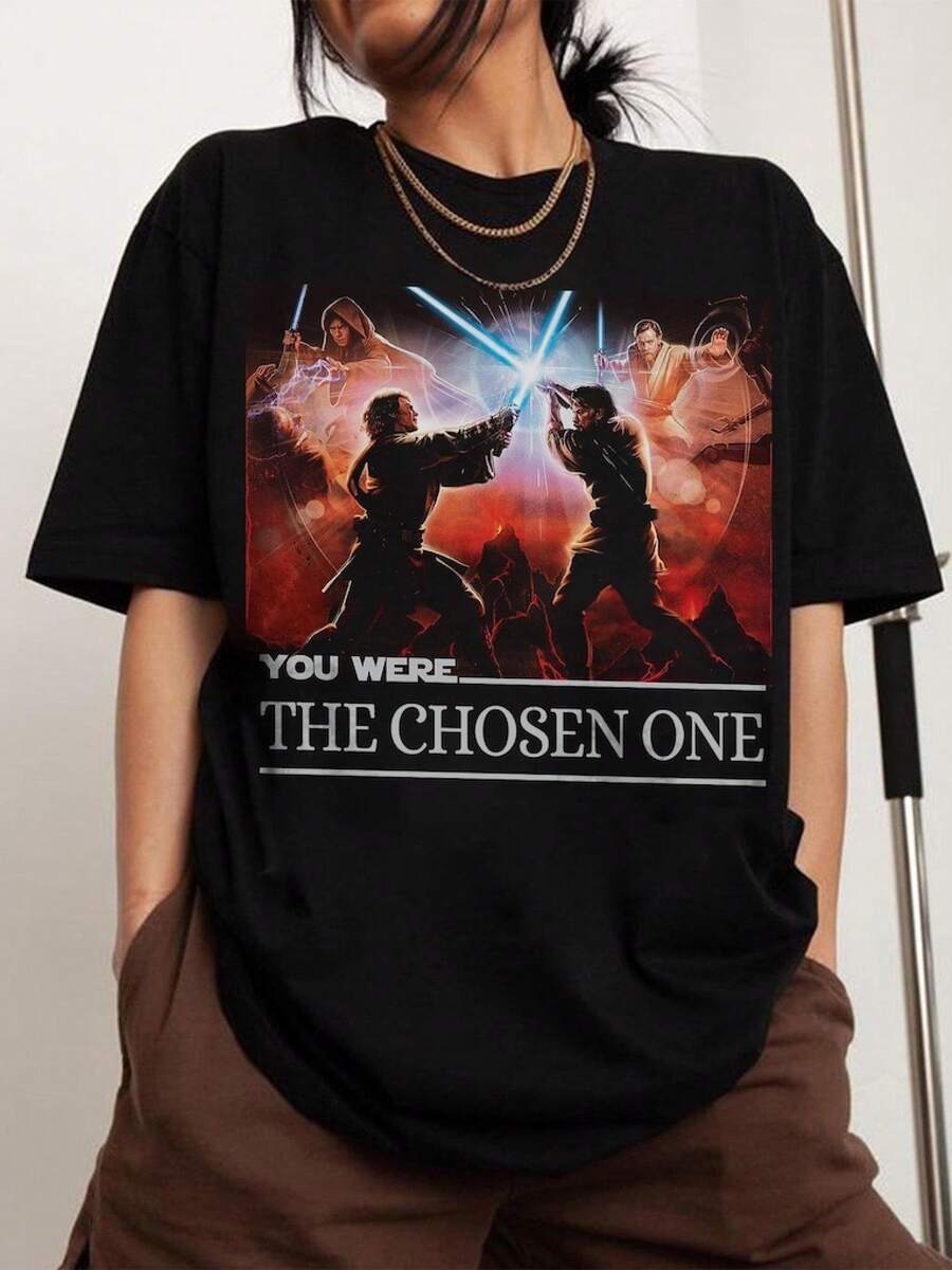 Vintage  20th Anniversary Shirt, Revenge of The Sith Shirt  Fan Tee Graphic T-Shirt,  One Shirtblusas para mujer playeras de mujer vestidos casuales para mujer y2k playeras deportivas para mujer verano camisetas ropa de mujer Fashion Perfect For Daily - Negro - Ver 1
