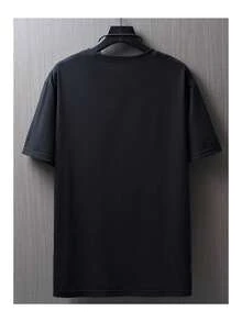 Men's Black T-Shirt With Car Print, Loose And Comfortable Fit. - Back - View 2