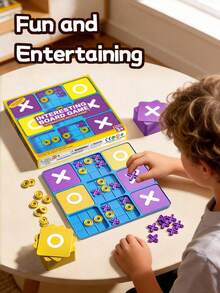 New 3x3 Grid XO Tic Tac Toe Board Game, Fun 2-Player Battle. Effectively Exercises Children's Logical Reasoning And Strategic Thinking, Suitable For Parent-Child Interaction, High-Quality Early Education Educational Toy For Kids. - 彩色 - 查看 12