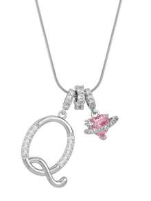 1 pieza Collar de acero inoxidable dorado con colgante de corazón rosa, letra personalizada y circonita cúbica exquisita, collar con letra de nombre simple, regalo de moda para novia, mamá, familia, amiga, hija, adecuado para aniversario, Día de San Valentín, Día de la Madre, cumpleaños, graduación, uso diario, boda, baile de graduación - Plateado - Ver 17