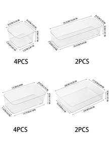 1 pieza/4 piezas/7 piezas/8 piezas/12 piezas Caja de almacenamiento con estilo de cajón transparente, organizador de maquillaje transparente para tocador, baño, dormitorio, escritorio de cocina, adecuado para cosméticos, cuidado de la piel, joyas, papelería, almacenamiento multifuncional y ahorro de espacio en el hogar, gran regalo de verano para mujeres - transparente - Ver 20
