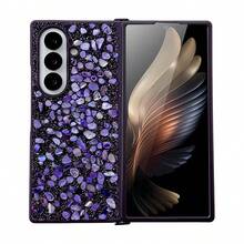 keshengtai 1 ốp lưng điện thoại đính đá lấp lấp lánh, phù hợp với Galaxy Z Fold 7 6 5 4 3 5G - Màu tím - Xem 4