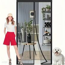 1 pièce Porte moustiquaire magnétique robuste, pliable, maille fine, durable et sécurisée, matériau en maille, style moderne minimaliste, rideau noir, ventilé et anti-nuisibles, convient pour une utilisation domestique quotidienne et la protection contre les moustiques en été - B - Voir 2
