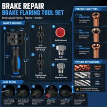 Brake Pipe Expansion Kit, 3/16 Inch And 1/4 Inch SAE Dual Torch Tools, Used For Brake Pipelines, Can Make Single And Double And Bubble Torches, Used For Vehicle Braking And Hydraulic Pipelines - Blue Set - View 1