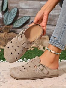 ZOSIVC Women's Slip-On Flat Shoes, Casual Vacation Beach Sandals, Comfortable Lightweight Indoor Slippers - Khaki - View 8