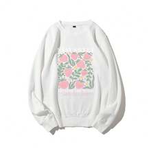 Nueva sudadera STAY SWEET con estampado de fresas, cuello redondo, estilo casual y holgado para otoño/invierno para mujer. - Negro - Ver 10