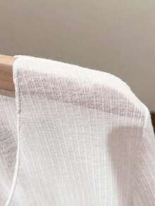 Vestido camisero con adorno de encaje, blusa de punto transparente de manga larga como cubridor para mujeres, para el verano - Blanco - Ver 7
