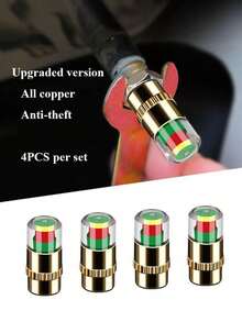 (Random Appearance Color) 1 SET Tire Pressure Monitoring Cap Car Tire Pressure Monitoring Plastic Core Set Tire Pressure Cap Tire Pressure Cap - View 4