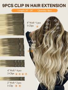 DOORES 9er Set glattes Echthaar, natürliches glattes Damenhaar, Double Clip-In Haarverlängerungen, unsichtbare weiche Mini-Haarteile, geeignet für dünnes Haar bei Frauen und Männern - S9/60 - Übersicht 5