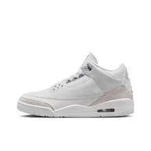 Nike Jordan Air Jordan 3 Leather Pure Money Comfortable, Slip-Resistant, Durable Mid-Top Retro Basketball Shoes Unisex White - CT8532-111 - 查看 10