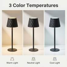 Lampe de table haute élégante à motif de diamant chaleureux LED, lampe de table rechargeable USB, avec base pointue à double usage, tête de lampe encastrable, texture métallique, ambiance de maison mode minimaliste, sensation de lumière confortable, luminosité réglable, convient pour la chambre, le salon, la table à manger, l'ambiance lumineuse du restaurant - Lampe de table haute + bouchon de bouteille - Voir 6